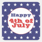 7月はっきりした4日の米国国旗の独立記念日 スクエアシール (正面)