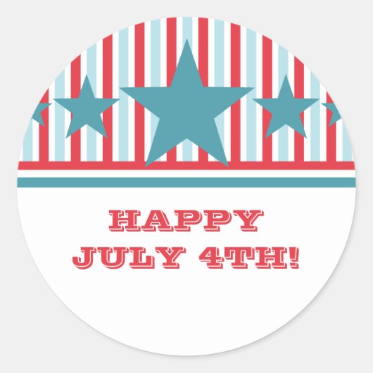 7月はっきりした4日ステッカー ラウンドシール (正面)