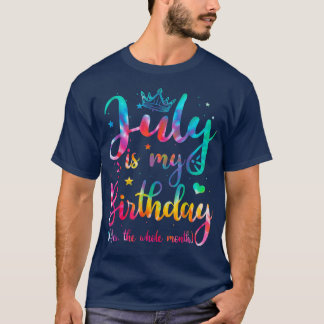 7月は私の誕生日Yesは7月おもしろい全体 Tシャツ