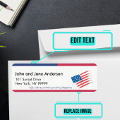 7月をテーマにしたパーソナライズされた住所 シール