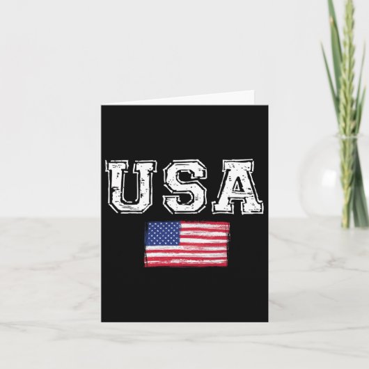 7月アメリカのインデの日の米国国旗 カード (正面)