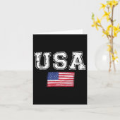 7月アメリカのインデの日の米国国旗 カード (黄色い花)