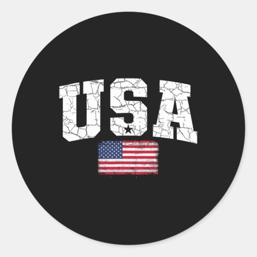 7月アメリカのインデの日の米国国旗 ラウンドシール (正面)