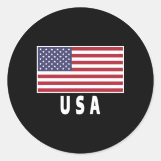 7月アメリカのインデの日の米国国旗 ラウンドシール