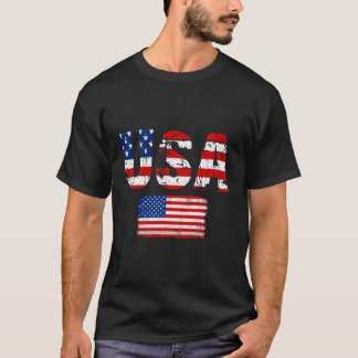 7月アメリカのインデの日の米国国旗 Tシャツ