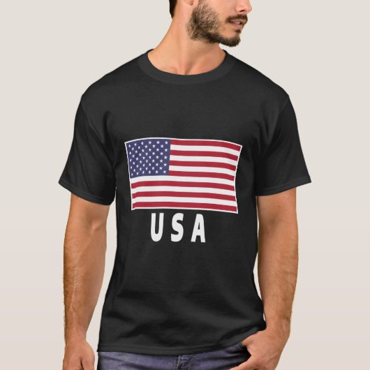 7月アメリカのインデの日の米国国旗 Tシャツ (正面)