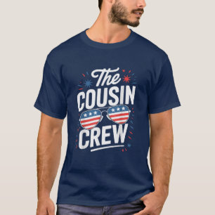 7月アメリカ国旗のいとこの乗組員4日 Tシャツ