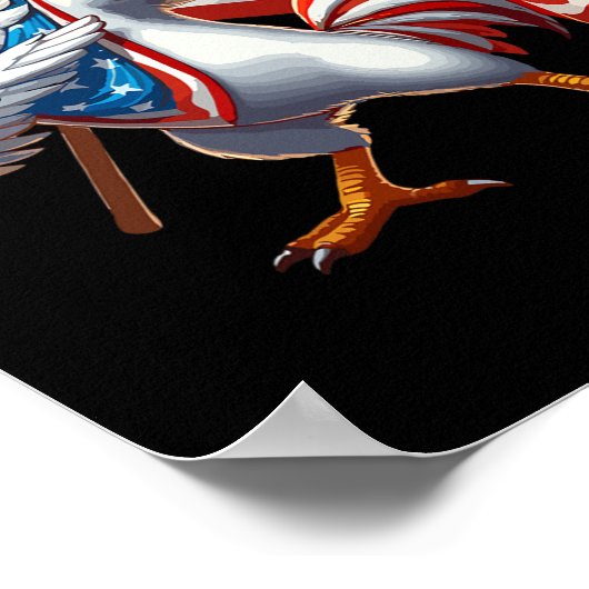 7月アメリカ国旗のチキンロースターサングラス4日 ポスター (角)