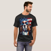 7月アメリカ国旗のビーグル4日 Tシャツ (正面フル)