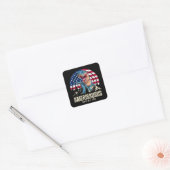 7月アメリカ国旗の愛国心のアメリザウルス4日 スクエアシール (封筒)