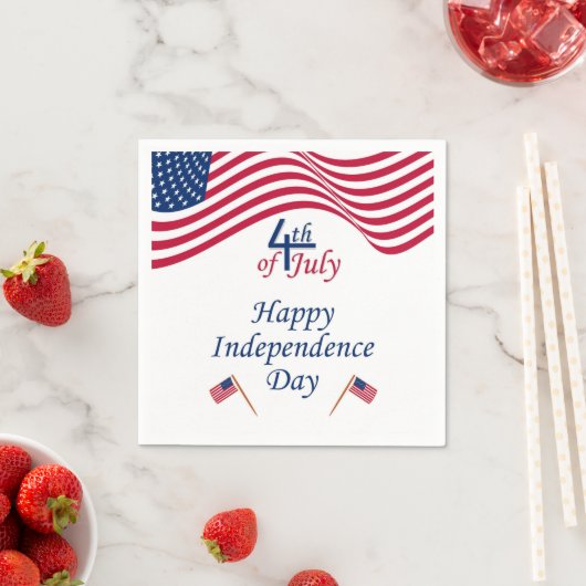7月アメリカ国旗の愛国心4日 スタンダードカクテルナプキン (インサイチュ)