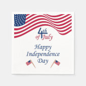 7月アメリカ国旗の愛国心4日 スタンダードカクテルナプキン (正面)
