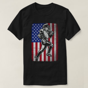 7月アメリカ国旗の愛国的なサッカー愛好家4日 Tシャツ