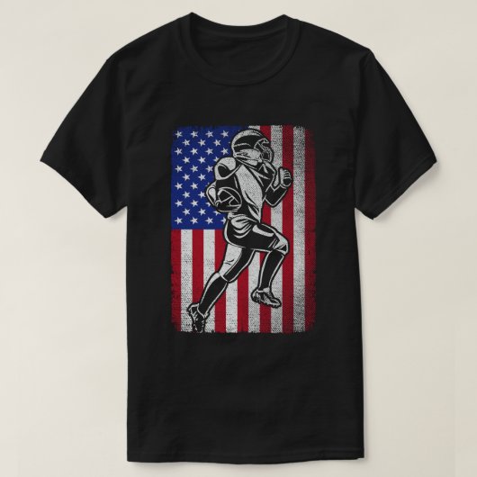 7月アメリカ国旗の愛国的なサッカー愛好家4日 Tシャツ (デザイン正面)