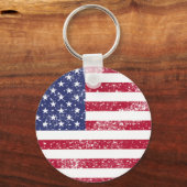 7月アメリカ国旗の愛国的な4日 キーホルダー (正面)
