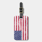 7月アメリカ国旗の愛国的な4日 ラゲッジタグ (正面縦)
