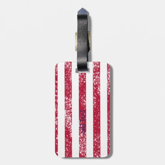 7月アメリカ国旗の愛国的な4日 ラゲッジタグ (裏面縦)