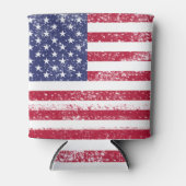 7月アメリカ国旗の愛国的な4日 缶クーラー (正面)