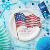 7月アメリカ国旗Happy 4th ペーパープレート (パーティー)