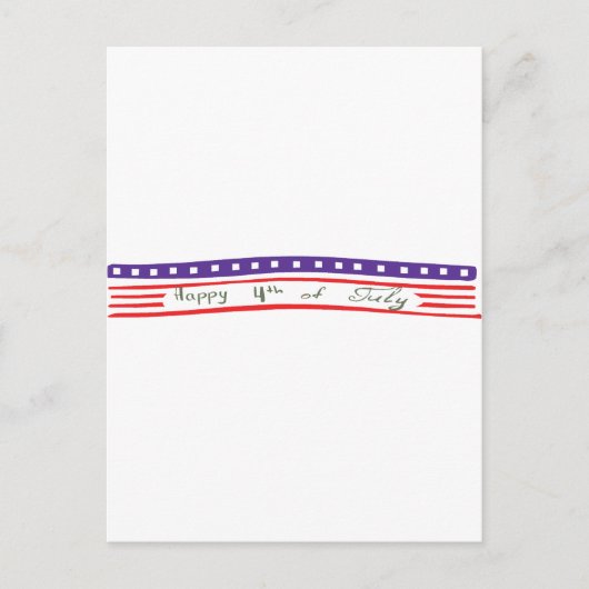 7月アメリカ国旗Happy 4th ポストカード (正面)