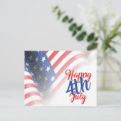 7月アメリカ国旗Happy 4th ポストカード (スタンド正面)