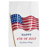 7月アメリカ国旗Happy 4th ミディアムペーパーバッグ (裏面)