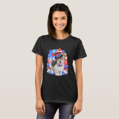 7月アメリカ国旗PaのBiewer Terrier Merica 4日 Tシャツ (正面フル)