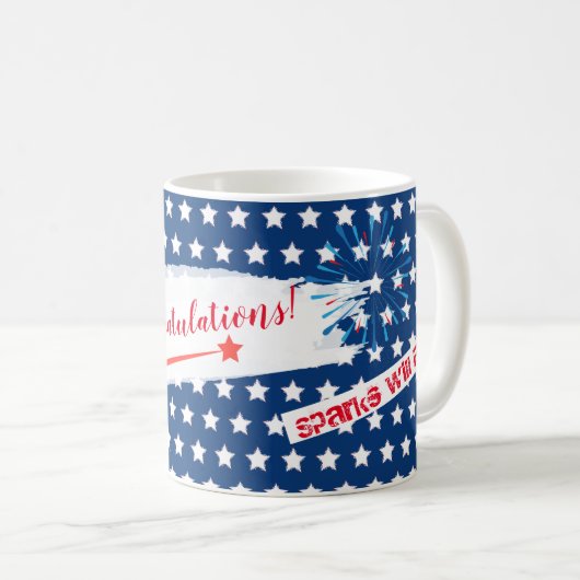 7月アメリカ米国の旗のお祝い第4 コーヒーマグカップ (正面右)