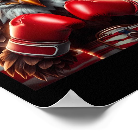 7月イーグル独立記念日Pアメリカ国旗 ポスター (角)