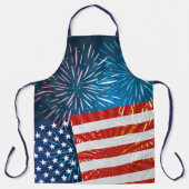 7月エプロン4日アメリカ国旗と花火 エプロン (正面)