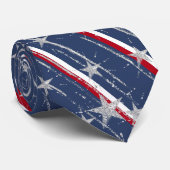 7月エレガント星のネイビーブルー4日 ネクタイ (ロール)