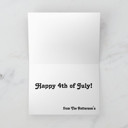 7月エンジェル7月4日/誕生日グリーティングカード カード (内部)