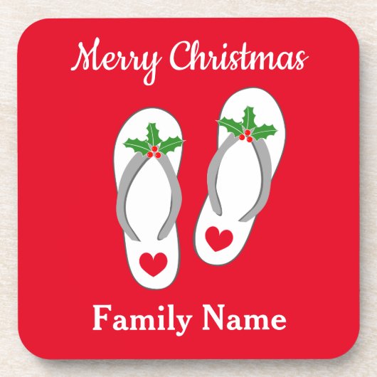 7月カスタムのクリスマス飲料用コースター コースター (正面)
