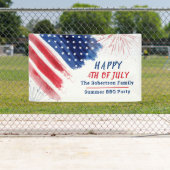 7月カスタムのパレード赤白青の幸せ4日 横断幕 (インサイチュ)