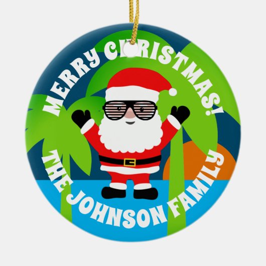 7月カスタムの夏の木のオーナメント セラミックオーナメント (正面)