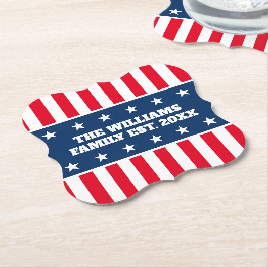 7月カスタムパーティーお祝い4日 ペーパーコースター (アングル)