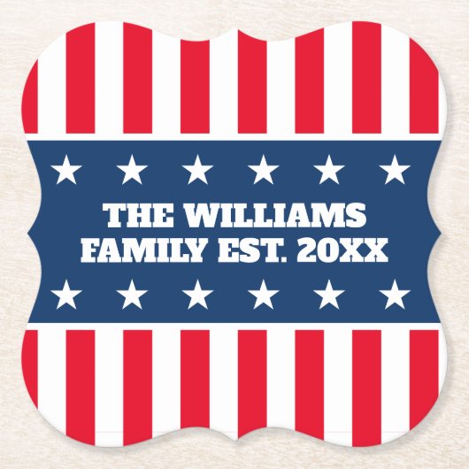 7月カスタムパーティーお祝い4日 ペーパーコースター (正面)