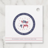 7月カスタム第4回愛国米国国旗のパーティー フェイバータグ (裏面)