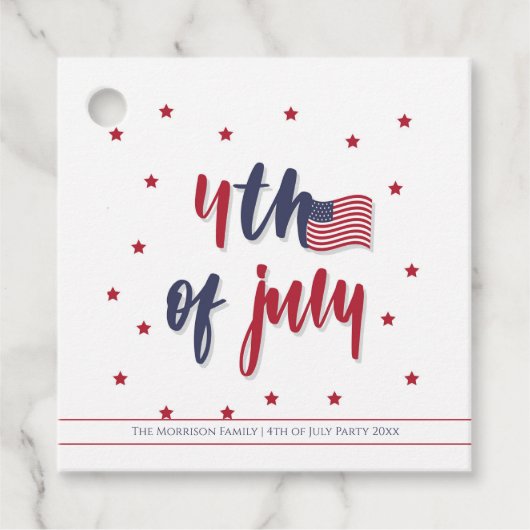 7月カスタム第4回愛国米国国旗のパーティー フェイバータグ (正面)