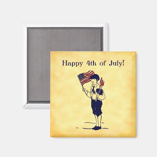 7月カスタム米国国旗と花火マグネットの第4戦 マグネット (正面/裏面)