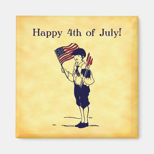 7月カスタム米国国旗と花火マグネットの第4戦 マグネット (正面)