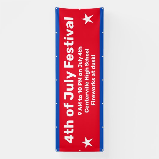 7月カスタム4日お祝いバナー 横断幕 (縦)