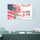 7月カスタム4日アメリカ国旗のテーマ業 横断幕 (トレードショー)