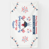 7月カスタム4日ファミリー夏BBQパーティーバナー 横断幕 (縦)