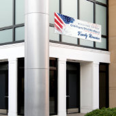 7月カスタム4日赤白青ファミリー懇親会 横断幕 (ビルの外側)