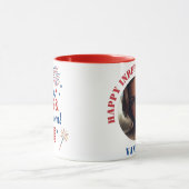 7月カスタムMugの写真と名前 マグカップ (中央)