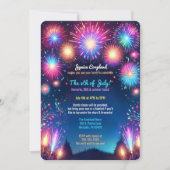 7月カラフルパーティー4日まぶしい花火 招待状 (正面)
