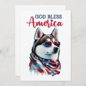 7月カードの愛国犬 – ハスキー第4位 シーズンカード (正面/裏面)