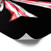 7月ガーリーのアメリカ国旗の弓の女の子の4番目 ポスター (角)