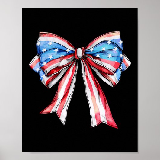 7月ガーリーのアメリカ国旗の弓の女の子の4番目 ポスター (正面)